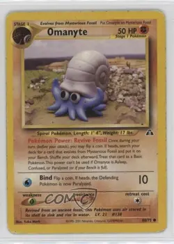 Omanyte Pokemon Neo Discovery #60 2001 2f4 - Image 1
