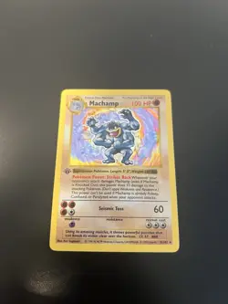 Pokemon Machamp Holo 1. Edition Shadowless Machomei 8/102 Base Set - Image 1