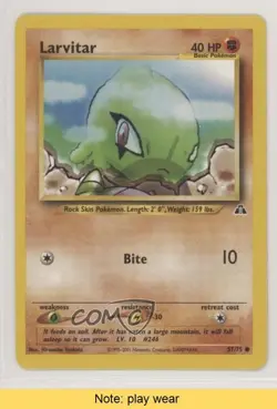 Larvitar Pokemon Neo Discovery #57 2001 READ fm0 - Image 1