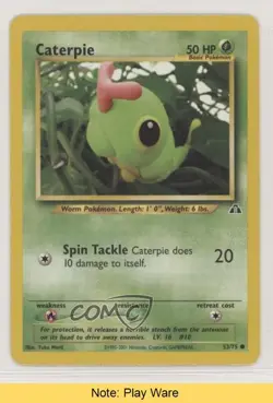 Caterpie Pokemon Neo Discovery #53 2001 READ 0f8 - Image 1
