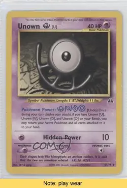 Unown (U) Pokemon Neo Discovery #51 2001 READ 1n1 - Image 1