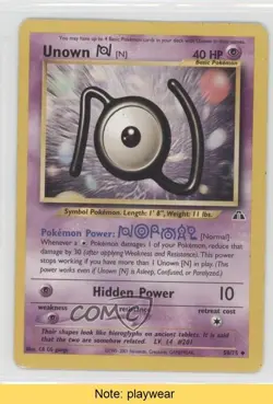 Unown (N) Pokemon eo Discovery #50 2001 READ 1v4 - Image 1