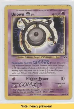 Unown (M) Pokemon Neo Discovery #49 2001 READ 1v4 - Image 1