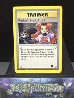 Pokemon Card Rocket's Sneak Attack 72/82 Non Holo Rare Trainer WOTC Light Play - Image 1
