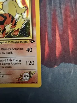 Blaine's Arcanine Holo Rare Gym Challenge 2000 Pokémon Card TCG 1/132 - Used - Image 15
