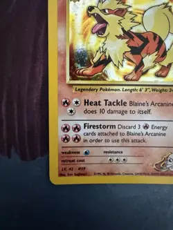 Blaine's Arcanine Holo Rare Gym Challenge 2000 Pokémon Card TCG 1/132 - Used - Image 4