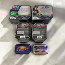 Lot Of 6 Pokemon Empty Card Tin Boxes Variety Size - Image 2