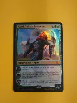 Ajani, Valiant Protector. AER Mythic foil. PlaneswalkMagic the Gathering Card. - Image 1