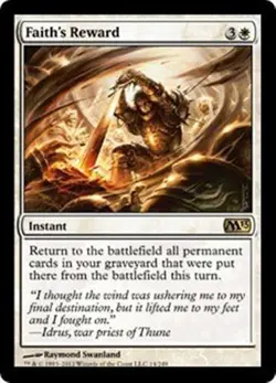mtg magic 2013 m13 faith's reward ENGLISH recompense de la foi - Image 1