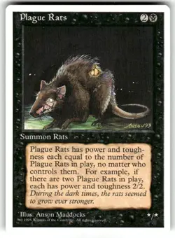 Plague Rats MTG Core Set 4th Edition Regular NM - Image 1