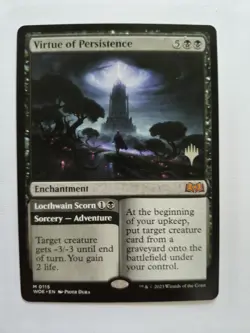 MTG Virtue of Persistence Silver Promo Stamped non-foil Wilds of Eldraine. - Image 1