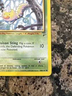 2000 Pokemon Base Set 2 #100/130 Weedle NM - Image 2