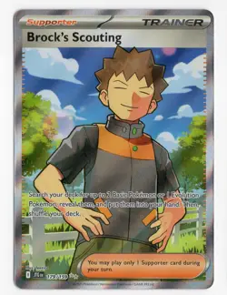 Pokemon TCG Brock's Scouting 179/159 2025 Journey Together Ultra Rare Card - NM - Image 1
