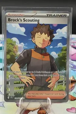Pokemon TCG Brock's Scouting 179/159 2025 Journey Together Ultra Rare Card - NM - Image 1