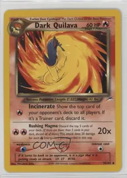 Dark Quilava Pokemon Neo Destiny #39 2002 18sb - Image 1