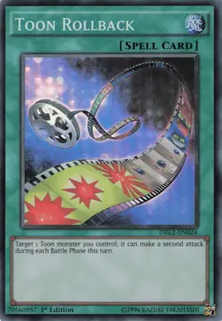 Yugioh Toon Rollback DRL2-EN024 Super Rare 1st Edition LP - Image 1