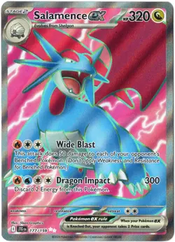 Pokemon TCG Salamence EX Full Art Holo Ultra Rare Card 177/159 Journey Together - Image 1