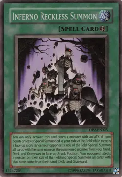 Yugioh Inferno Reckless Summon DP2-EN025 Super Rare MP - Image 1