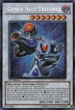 Yugioh Genex Ally Triforce HA04-EN057 Secret Rare 1st Edition NM - Image 1