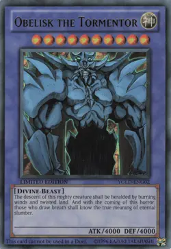Yugioh Obelisk the Tormentor YGLD-ENG02 Ultra Rare NM - Image 1