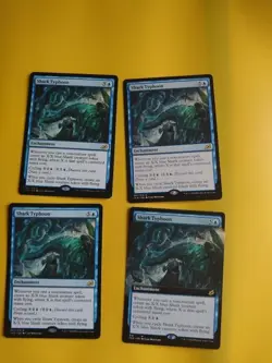 Shark Typhoon. playset 4 cards. IKO rare enchantment Magic the Gathering Card. - Image 1