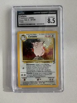 Pokemon TCG Clefable Holo Rare Card Base Set CGC 8.5 ENG - Image 1