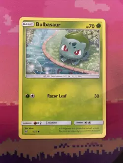 Pokemon Card Bulbasaur Shining Legends Common 1/73 Near Mint - Image 1