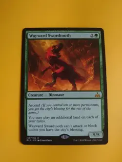 Wayward Swordtooth. RIX rare Dinosaur Magic the Gathering Card. - Image 2