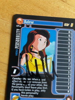 DRAGON BALL GT VALESE CARD # OP10 SIGNED BY VOICE ACTOR CHUCK HUBER - Image 2