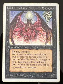 Magic the Gathering MTG Unlimited Lord of the Pit MP (Beta Bob) - Image 1