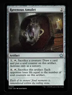 1 x Ravenous Amulet-Magic the Gathering-MTG-Foundations-Near Mint - Image 1