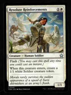4x Resolute Reinforcements-Magic the Gathering-MTG-Foundations-Near Mint-4x - Image 1