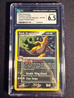 Pokemon TCG Dark Dragonite 15/109 Team Rocket Returns Holo CGC 6.5 English - Image 1