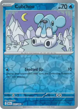 Cubchoo 025/086 Reverse Holo Black Bolt BLK English Pokemon Card NM - Image 1