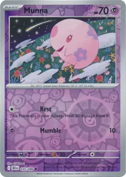Munna 035/086 Reverse Holo Black Bolt BLK English Pokemon Card NM - Image 1