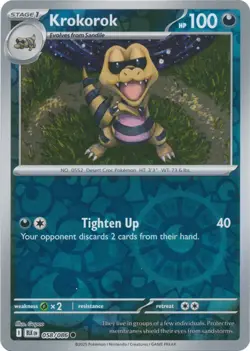 Krokorok 058/086 Reverse Holo Black Bolt BLK English Pokemon Card NM - Image 1