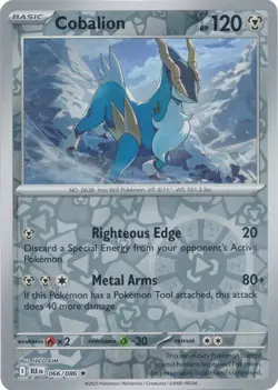 Cobalion 066/086 Reverse Holo Black Bolt BLK English Pokemon Card NM - Image 1