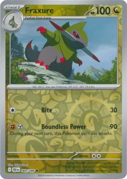 Fraxure 069/086 Reverse Holo Black Bolt BLK English Pokemon Card NM - Image 1