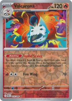 Volcarona 016/086 Reverse Holo Black Bolt BLK English Pokemon Card NM - Image 1