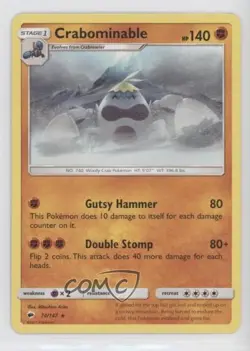 Crabominable Pokemon Sun & Moon Burning Shadows #74 0y59 - Image 1