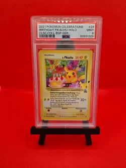 Pokemon Birthday Pikachu Holo English EN #24 25th Celebrations PSA 9 German - Image 1
