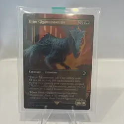 MTG Grim Giganotosaurus Borderless Jurassic World MTG Magic The Gathering NM - Image 1