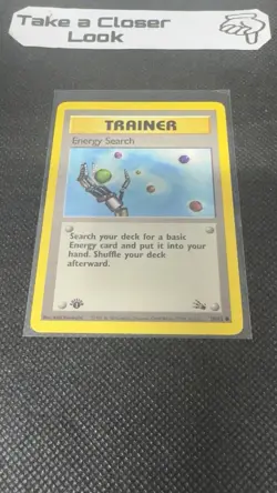 Energy Search #59/62 Fossile 1st Edition Common Trainer Card - NM - Image 2