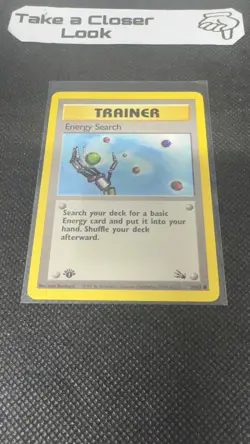 Energy Search #59/62 Fossile 1st Edition Common Trainer Card - NM - Image 6