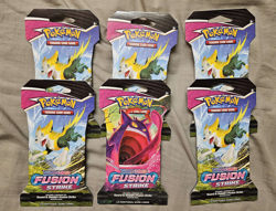 Pokemon TCG Sword & Shield Fusion Strike Sleeved Booster Pack Lot Of 6 - Image 1