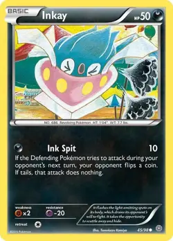 Inkay 45/98 COMMON - Pokemon XY Ancient Origins Card - Image 2