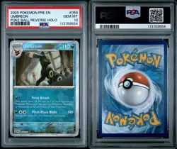 2025 POKEMON PRE EN-PRISMATIC EVOLUTIONS POKE BALL REVERSE HOLO UMBREON PSA 10 - Image 1