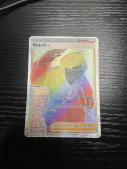 Pokemon Card TCG Silver Tempest Brandon 203/195 Rainbow Secret Rare New! PF! - Image 1