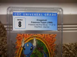 Dragonair Pokemon The First Movie Topps 1999 cgc 8 Die-Cut 11/12 NM M psa card - Image 2