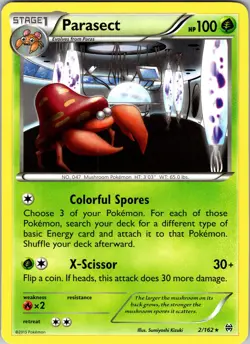 Pokemon TCG Parasect XY BREAKthrough 2/162 Regular Non-Holo Rare Card NM - Image 1